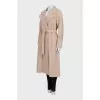 Wool and cashmere coat with ties