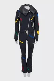 Ski suit with patches