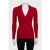 Slim-fit wool cardigan with buttons