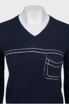Blue cashmere pullover