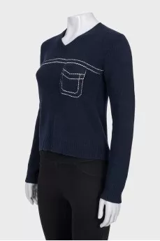 Blue cashmere pullover