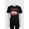 Fitted T-shirt with signature print