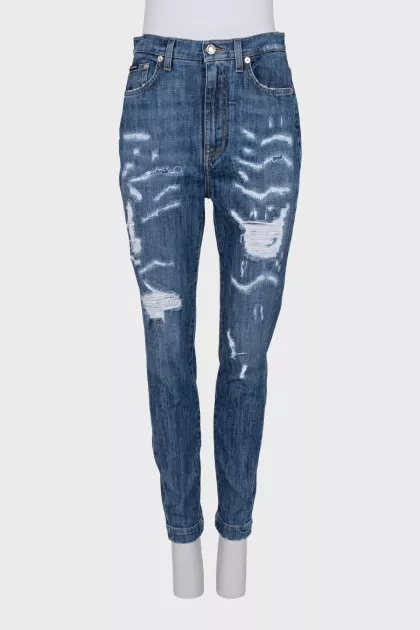 Blue ripped jeans