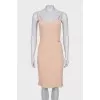 Beige fitted dress with straps