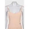 Beige fitted dress with straps