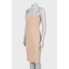 Beige fitted dress with straps