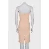 Beige fitted dress with straps