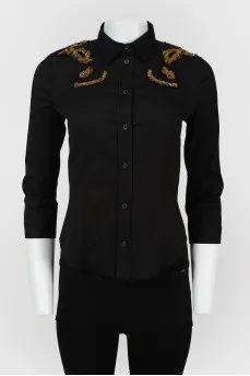 Vintage fitted shirt with sequins