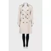 Double-breasted trench coat with buckles