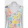 A-line print dress with no fastening