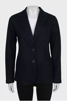 Blue fitted jacket with pockets