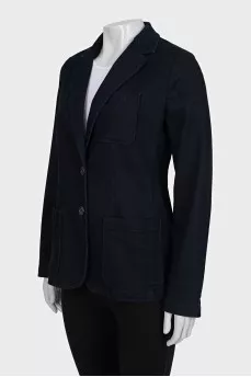Blue fitted jacket with pockets
