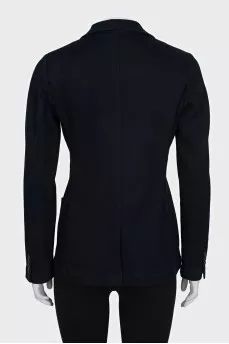 Blue fitted jacket with pockets