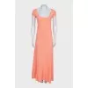 Orange short sleeve maxi dress