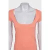 Orange short sleeve maxi dress