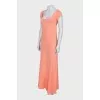 Orange short sleeve maxi dress