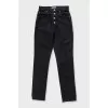 Black mom fit jeans with raw hem