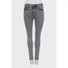 Gray skinny fit high-waisted jeans