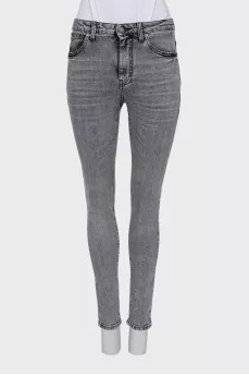 Сірі джинси skinny fit з високою талією