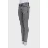 Gray skinny fit high-waisted jeans