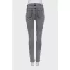 Gray skinny fit high-waisted jeans