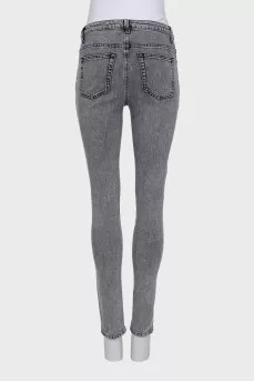 Сірі джинси skinny fit з високою талією