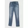 Blue ripped skinny fit jeans