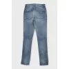 Blue ripped skinny fit jeans