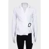 Fitted wrap shirt with buckle