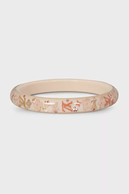 Solid bracelet with crystals