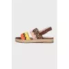 Suede sandals with animal print