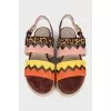 Suede sandals with animal print