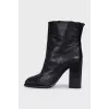 Leather ankle boots with raw uppers