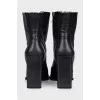 Leather ankle boots with raw uppers