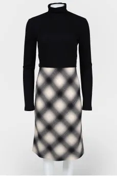 Combined wool dress