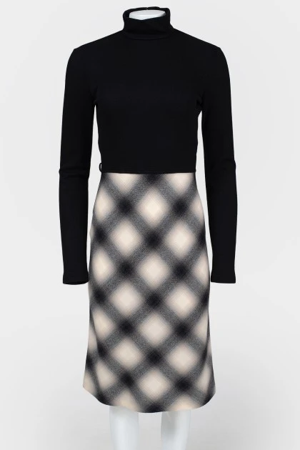Combined wool dress