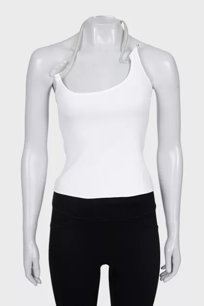 White top with metallic decor