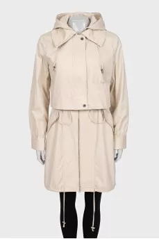 Two-piece fitted trench coat