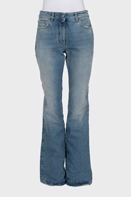 Light blue flared jeans with pockets