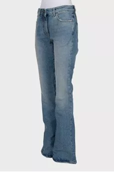Light blue flared jeans with pockets