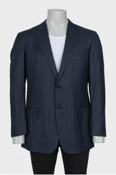 Men's striped silk and wool jacket