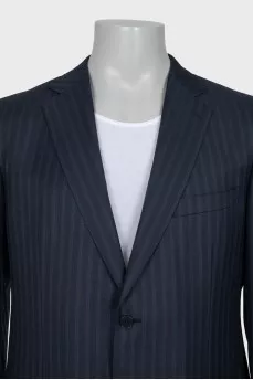 Men's striped silk and wool jacket