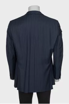 Men's striped silk and wool jacket