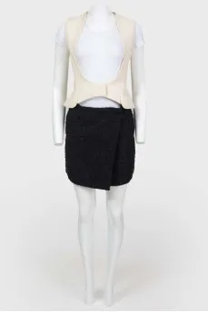 Two tone mini dress with wrap skirt