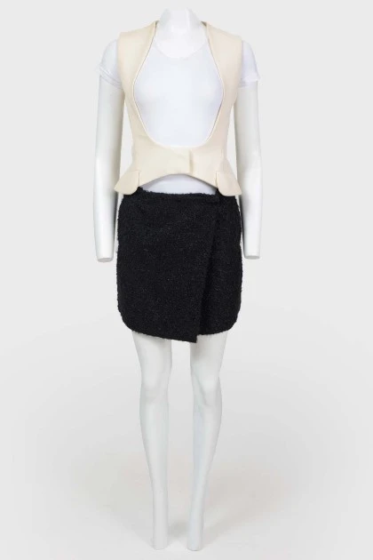 Two tone mini dress with wrap skirt