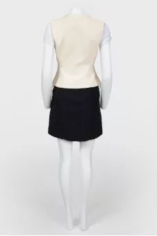 Two tone mini dress with wrap skirt