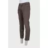 Men's jeans with zippers at the bottom with tag
