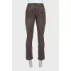 Men's jeans with zippers at the bottom with tag