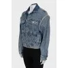 Denim jacket with rhinestones and patch pockets