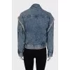Denim jacket with rhinestones and patch pockets